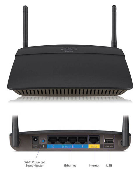 Linksys EA6100 AC1200 Dual-Band WiFi Router, Ethernet, Internet, USB - EA6100