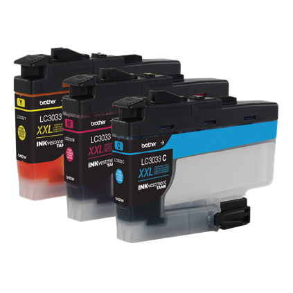 Brother Genuine INKvestment Super High-Yield 3-pack Color Tank  Ink Cartridges, C/M/Y, 1500 Pages - LC30333PKS