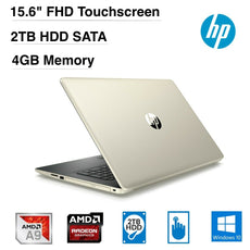 HP 15-db0086cl 15.6" HD (Touchscreen) Laptop, AMD A9-9425, 3.10GHz, 4GB RAM, 2TB SATA, Windows 10 Home 64-Bit, Pale Gold- 5EG63UA#ABA (Certified Refurbished )