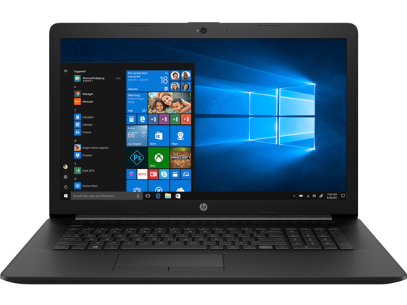 HP 17-by0000 17.3" FHD (Non-Touch) Notebook, AMD A9-9425, 3.10GHz, 8GB RAM, 1TB SATA, Windows 10 Home 64-Bit- 5ME43U8#ABA