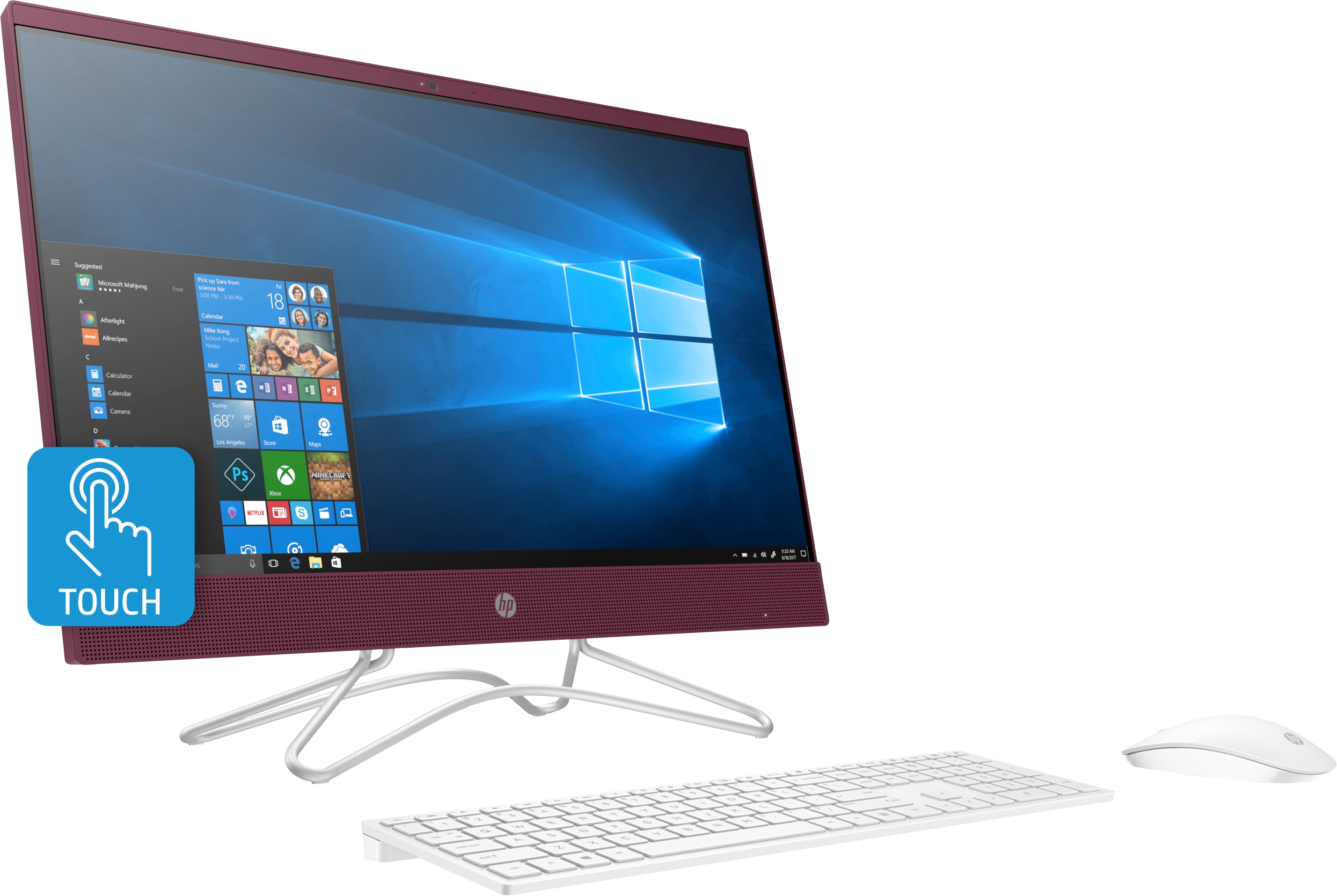 HP 24-f1022ds 23.8" FHD All-in-One Computer, AMD Athlon 300U, 2.40GHz, 8GB RAM, 1TB HDD, W10H - 5QB61AA#ABA (Certified Refurbished)