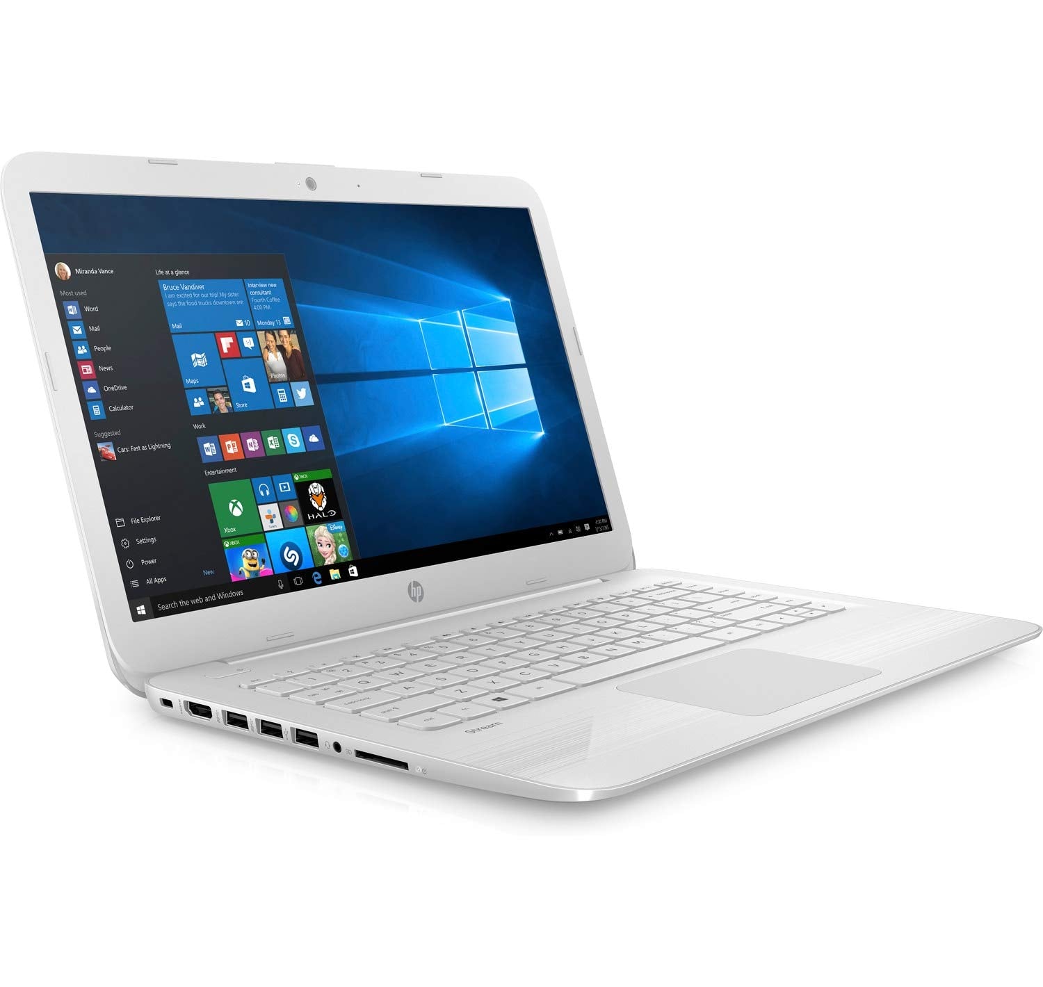 HP Stream 14-cb110ca 14" HD (Non-Touch) Laptop, Intel Celeron N4000, 1.10GHz, 4GB RAM, 64GB eMMC, Windows 10 Home in S mode + Office 365 Personal 1-year - 4JC81UAR#ABL (Certified Refurbished)
