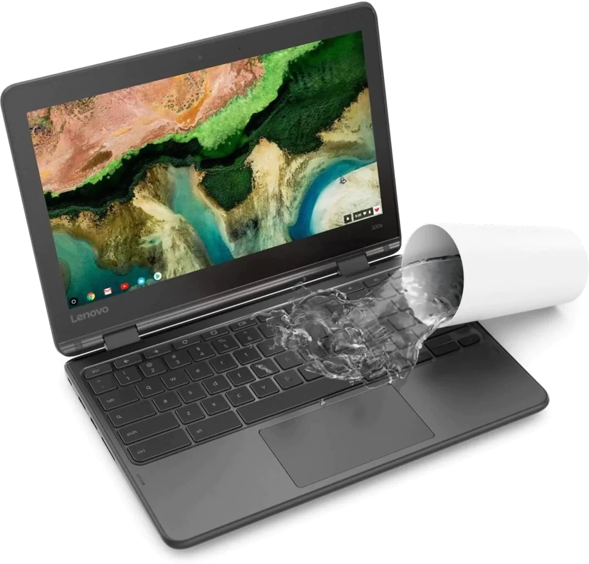 Lenovo 300e 2nd Gen 11.6" HD Convertible Chromebook, Intel Celeron N4120, 1.10GHz, 8GB RAM, 64GB eMMC, ChromeOS - 81MB0061US