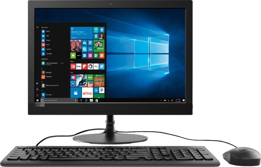Lenovo IdeaCentre 330-20AST 19.5" WXGA+ (Non-Touch) All-in-One Computer, AMD A4-9125, 2.30 GHz, 4GB RAM, 1TB HDD, Windows 10 Home-64Bit - F0D80046US