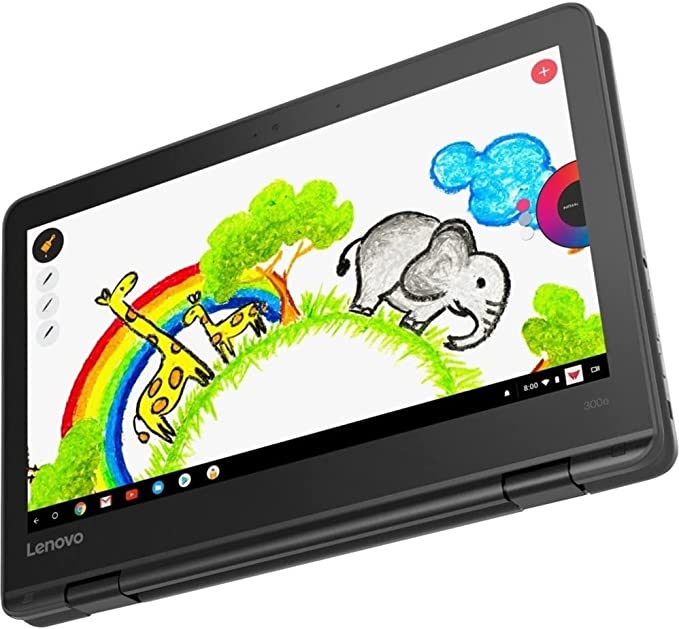 Lenovo 300e 11.6" HD 2nd Gen Convertible Chromebook, Intel Celeron N4020, 1.10GHz, 4GB RAM, 32GB eMMC, Chrome OS - 81MB0082US