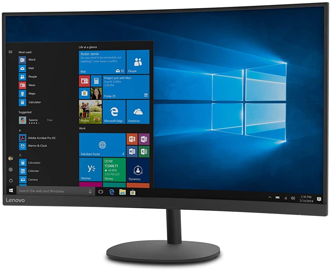 Lenovo C32qc-20 31.5" QHD Curved Monitor, 4ms, 16:9, 3K:1-Contrast - 66A5GCC1US (Refurbished)