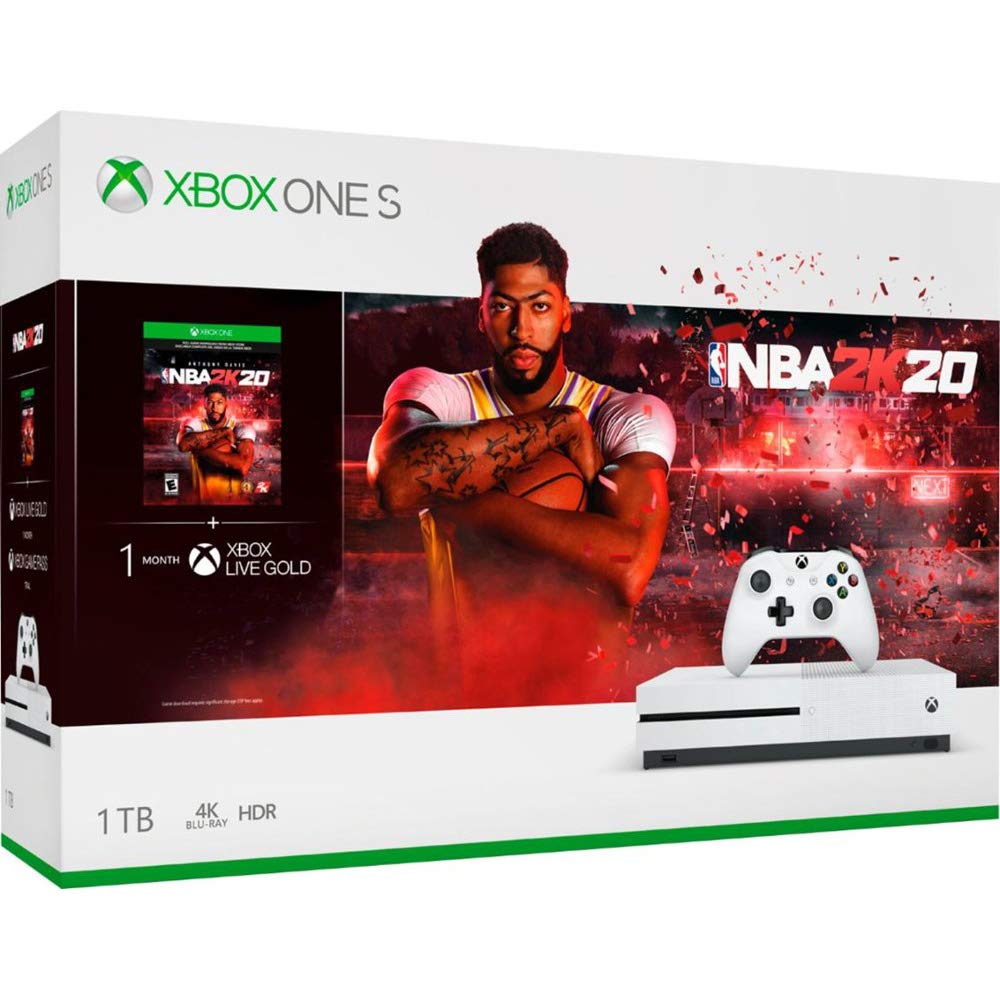Microsoft Xbox One S NBA 2K20 Bundle, 1TB HDD, 8GB RAM, Wireless Gaming Console - 234-00998