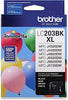 Brother Genuine High-Yield Black Ink Cartridge, 550 Pages - LC203BK