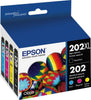 Epson 202XL High Capacity Black and Standard Color Ink Cartridges (4-Pack), Cyan/Magenta/Yellow/Black - T202XL-BCS