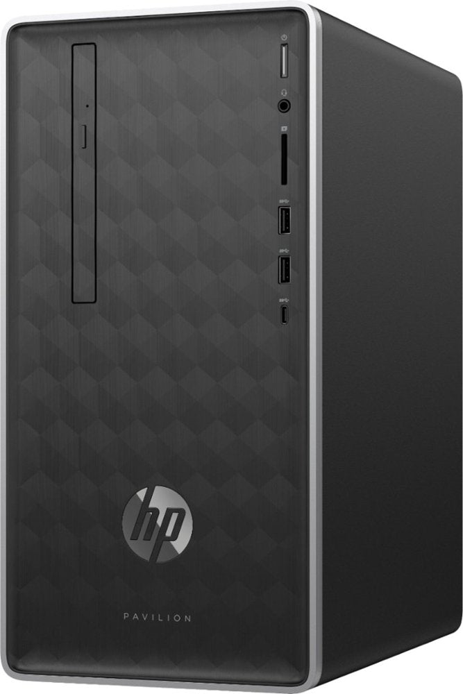 HP Pavilion 590-p0044 Mini Tower Desktop PC, AMD Ryzen 5- 2400G, 3.60GHz, 12GB RAM, 1TB SATA, Windows 10 Home 64-Bit, Ash Silver- 3LA79AA#ABA (Certified Refurbished)