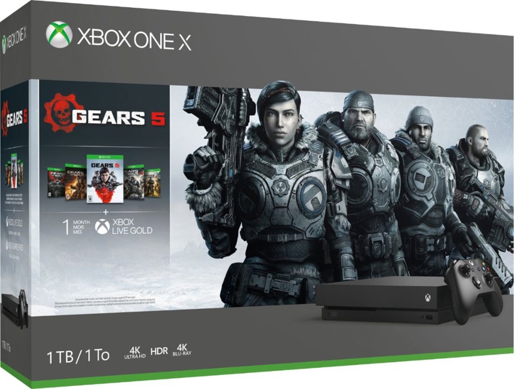 Microsoft Xbox One X Gears 5 Bundle, 1TB HDD, 8GB Flash Memory, Wireless Gaming Console - CYV-00321
