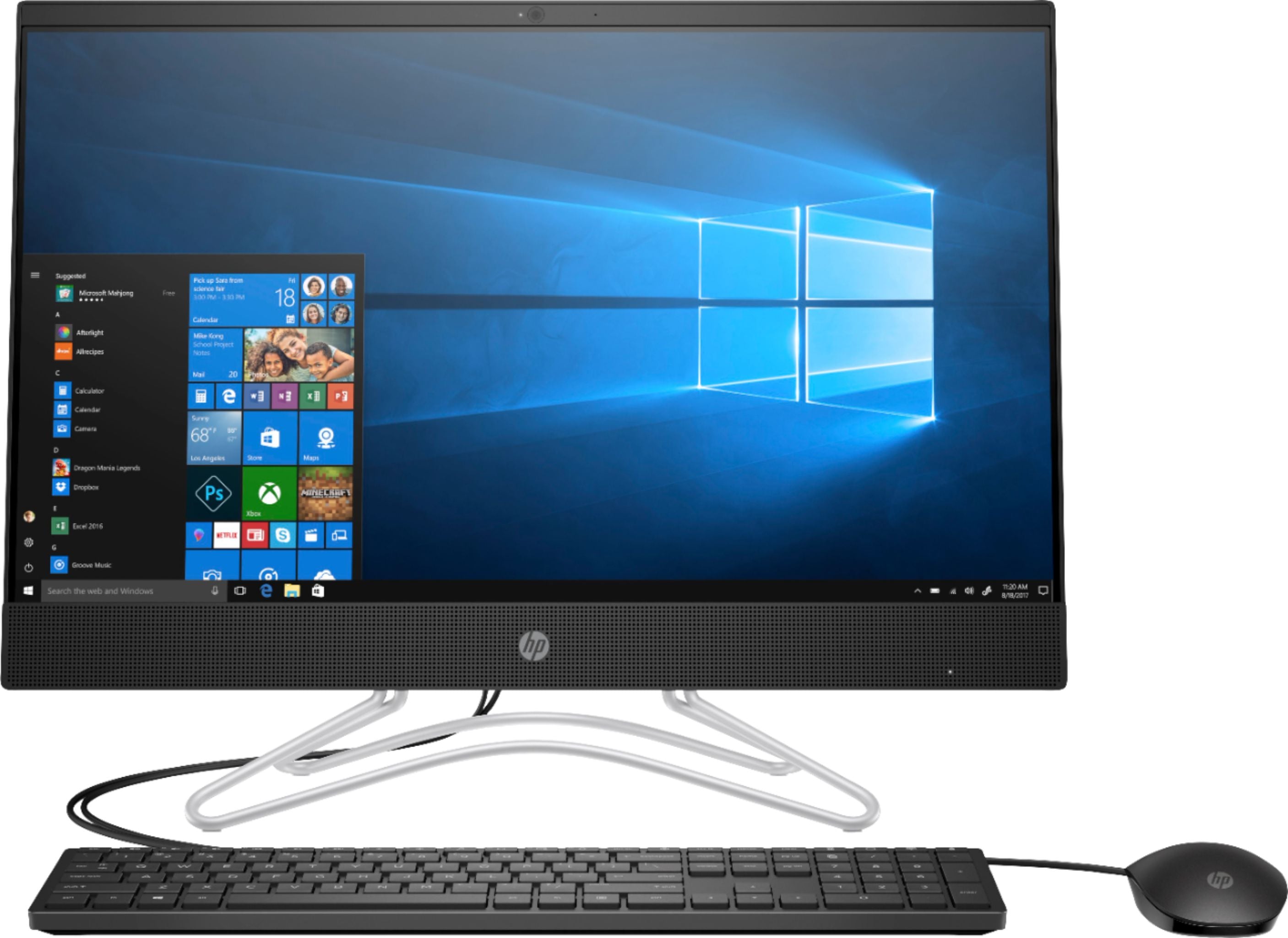 HP 24-f0034 23.8" FHD All-in-One Computer, Intel i3-9100T, 3.10GHz, 8GB RAM, 256GB SSD, Win10H - 2HK06AAR#ABA (Certified Refurbished)