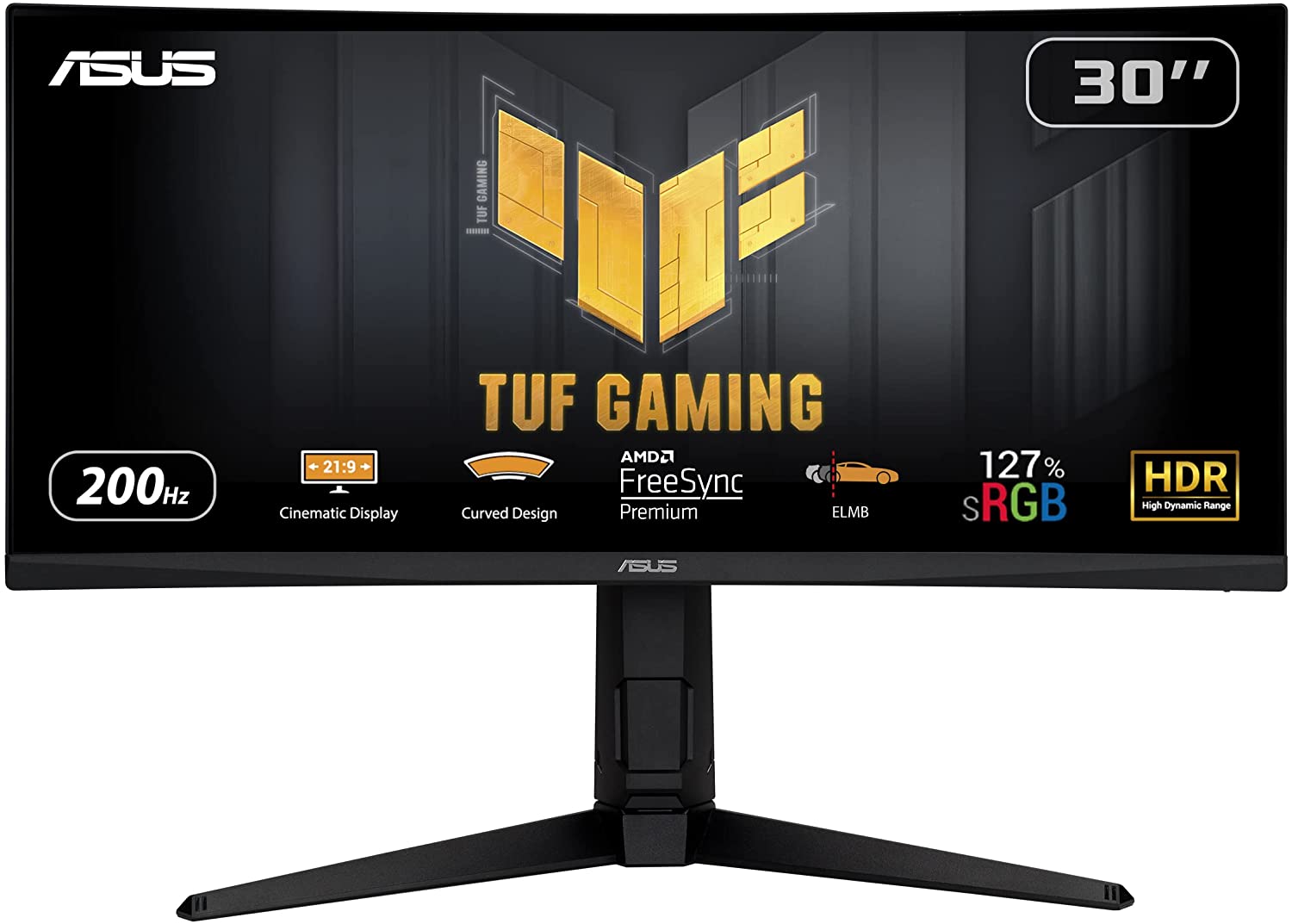 ASUS TUF Gaming VG30VQL1A 29.5" WFHD Curved Monitor, 21:9, 1ms, 3K:1-Contrast - VG30VQL1A
