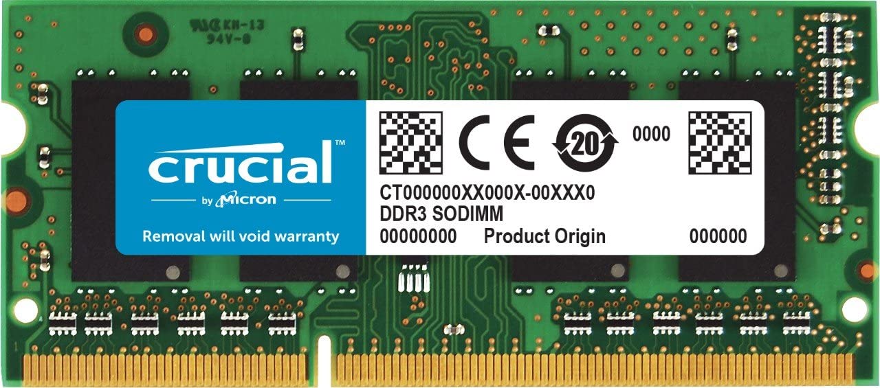 Crucial 8GB DDR3-1600 Non-ECC SODIMM RAM, 204-pin Memory Module for Mac- CT8G3S160BM