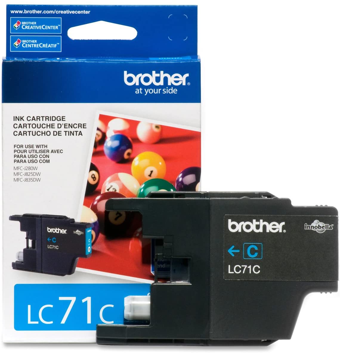Brother Genuine Standard-Yield Cyan Ink Cartridge, 300 Pages - LC71C