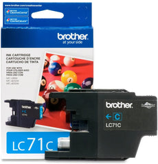 Brother Genuine Standard-Yield Cyan Ink Cartridge, 300 Pages - LC71C