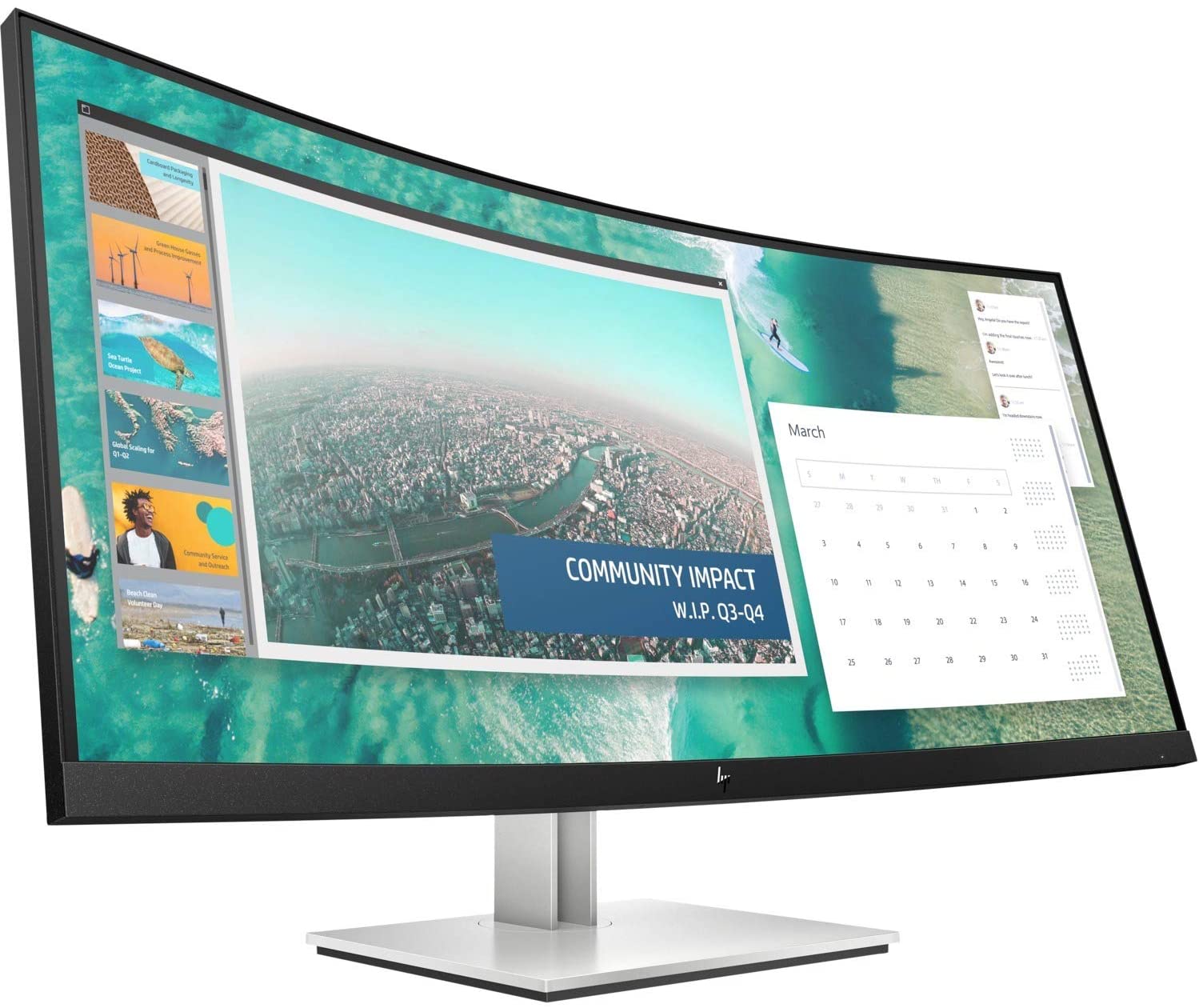 HP E344c 34" WQHD Curved Monitor, 21:9, 16MS, 3K:1-Contrast - 6GJ95A8#ABA