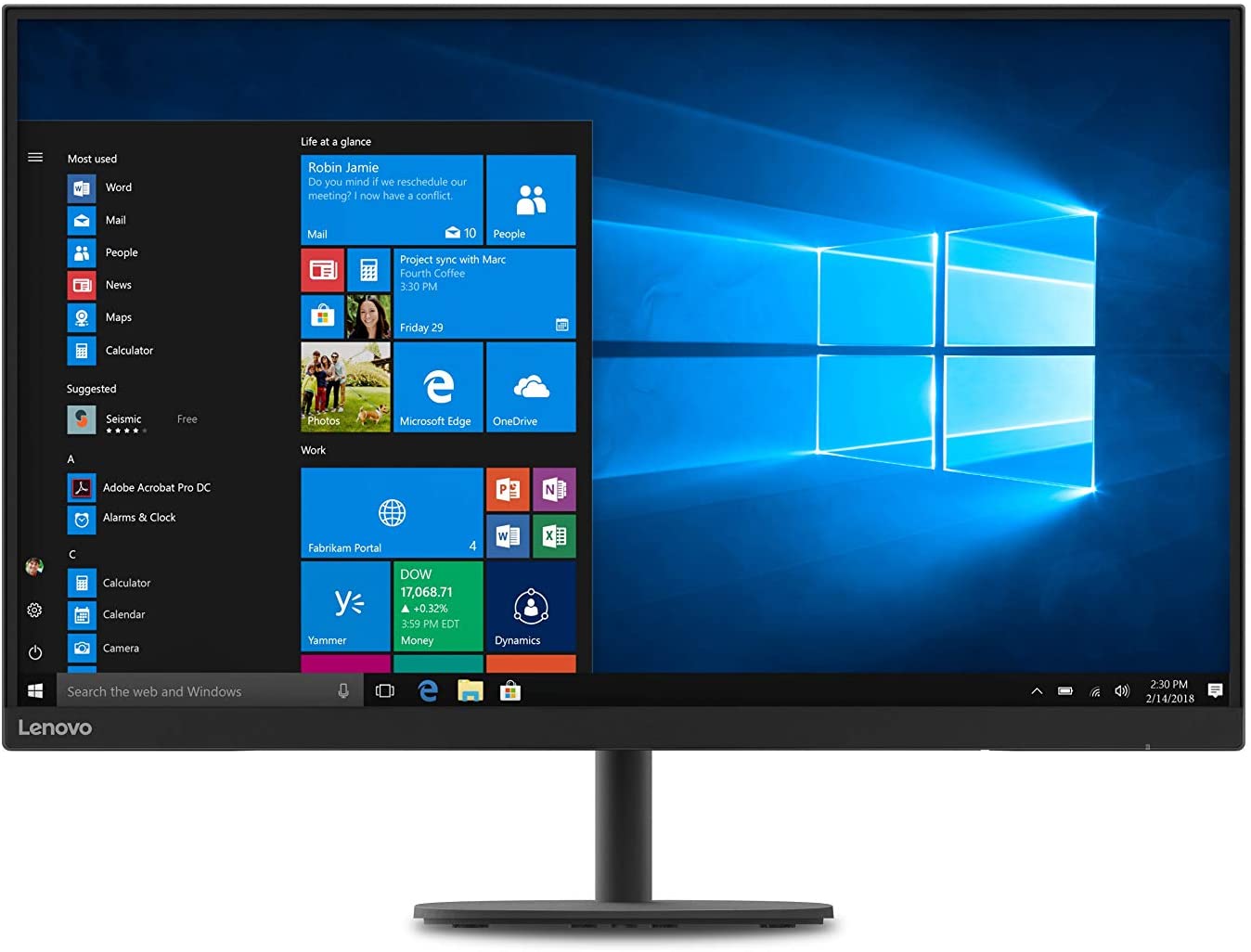 Lenovo C32qc-20 31.5" QHD Curved Monitor, 4ms, 16:9, 3K:1-Contrast - 66A5GCC1US (Refurbished)