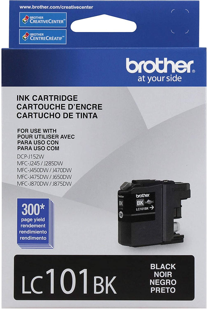Brother Genuine Standard-Yield Black Ink Cartridge, 300 Pages - LC101BK