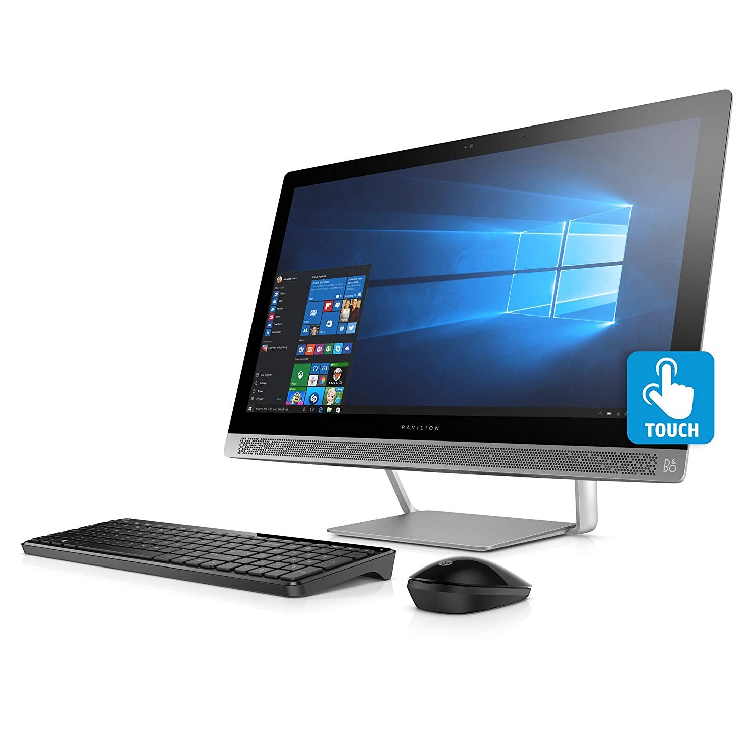 HP Pavilion 24-b010 23.8" Full HD All-in-One (Touchscreen) PC, AMD:A9-9410, 2.90GHz, 8GB RAM,  1TB HDD, Windows 10 Home 64-bit- V8P37AA#ABA (Certified Refurbished)