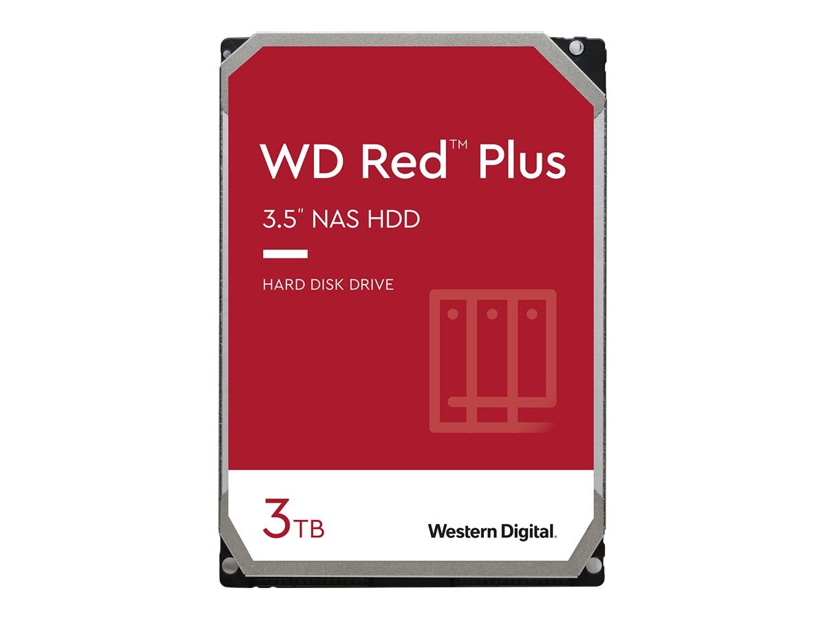 Western Digital Red Plus 3TB 3.5" NAS Internal Hard Drive, 128MB Cache, 5400RPM, SATA/600 - WD30EFZX