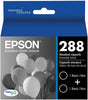 Epson 288 DURABrite Ultra Black Dual Ink Cartridges (2-Pack), 175 Pages - T288120-D2