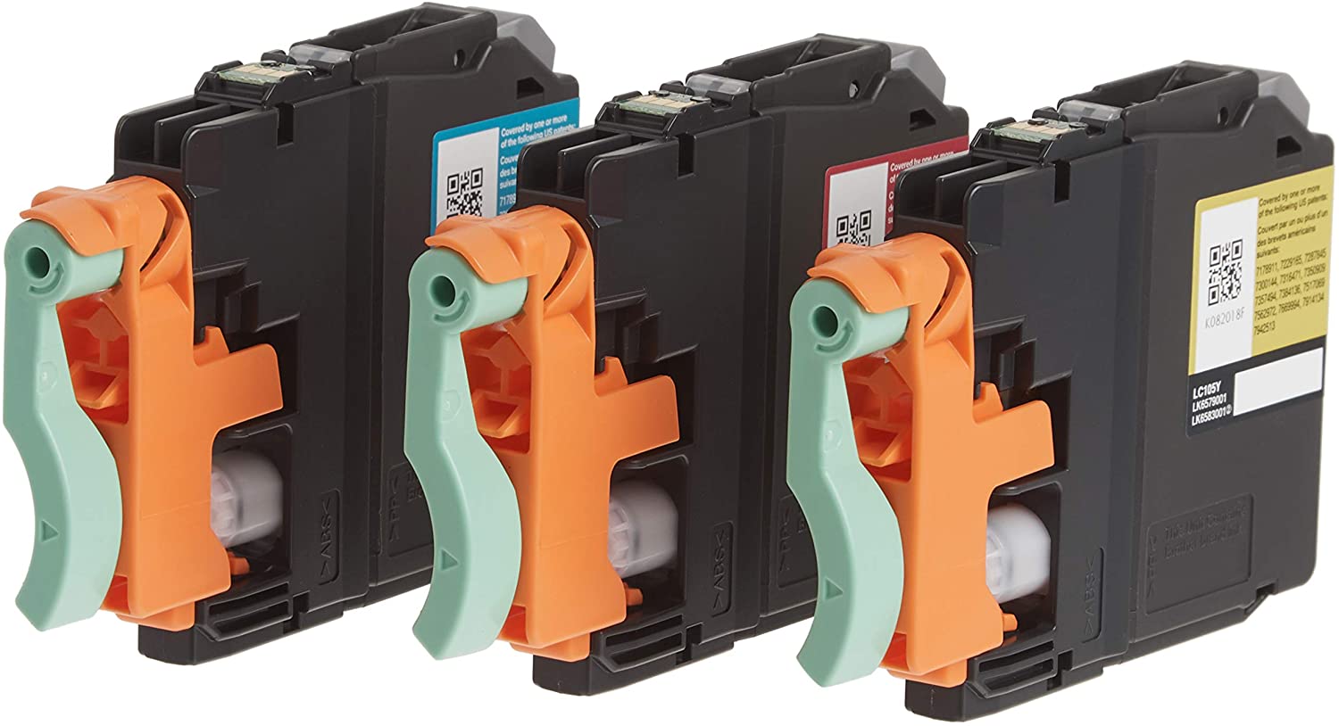 Brother Genuine Super High-Yield 3 Pack Color Ink Cartridges, C/M/Y, 1200 Pages - LC1053PKS