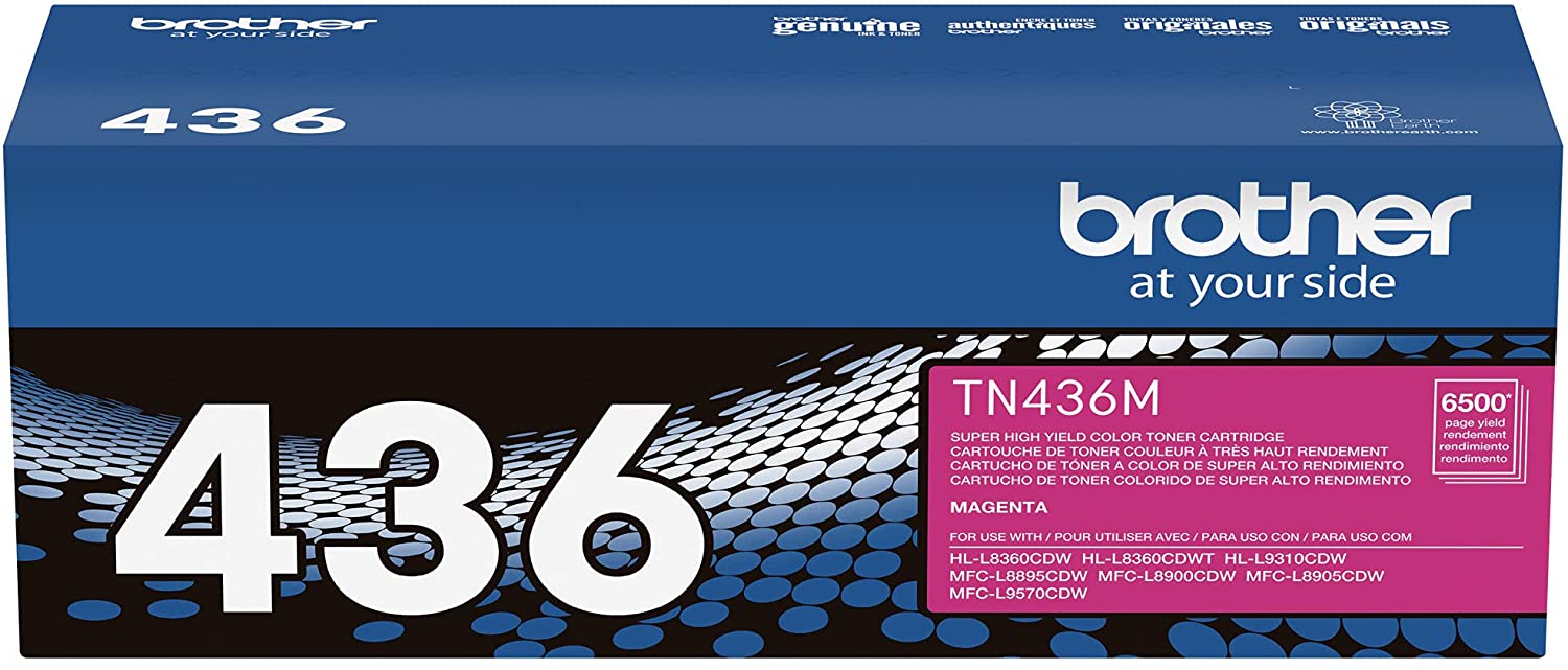 Brother Genuine Super High-Yield Magenta Toner Cartridge, 6500 Pages - TN436M