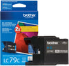 Brother Genuine Super High Yield (XXL) Cyan Ink Cartridge, 1200 Pages - LC79C