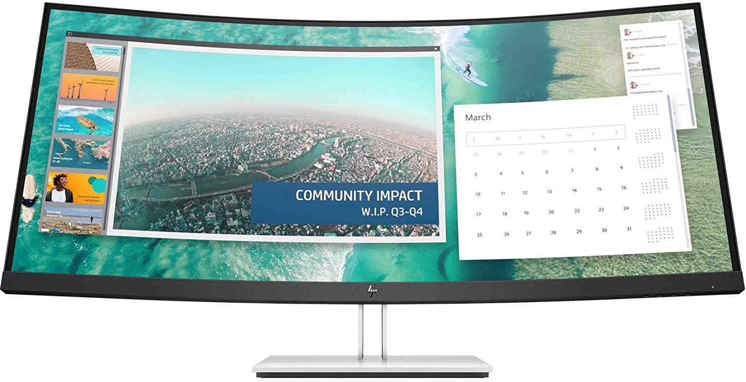 HP E344c 34" WQHD Curved Monitor, 21:9, 16MS, 3K:1-Contrast - 6GJ95A8#ABA
