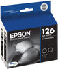 Epson 126 Black Dual Pack Ink Cartridge (2-Pack), 370 Pages - T126120-D2