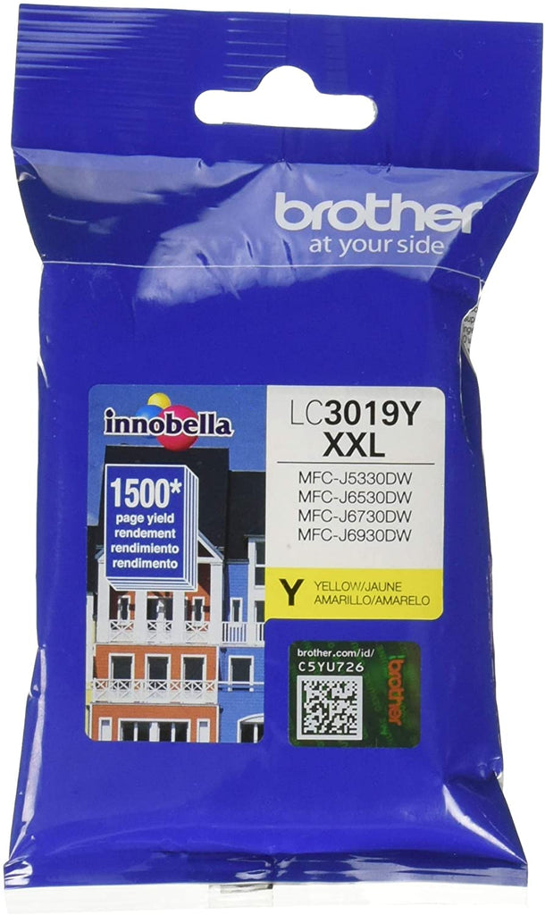 Brother Genuine Super High-Yield Yellow Ink Cartridge, 1500 Pages - LC3019Y