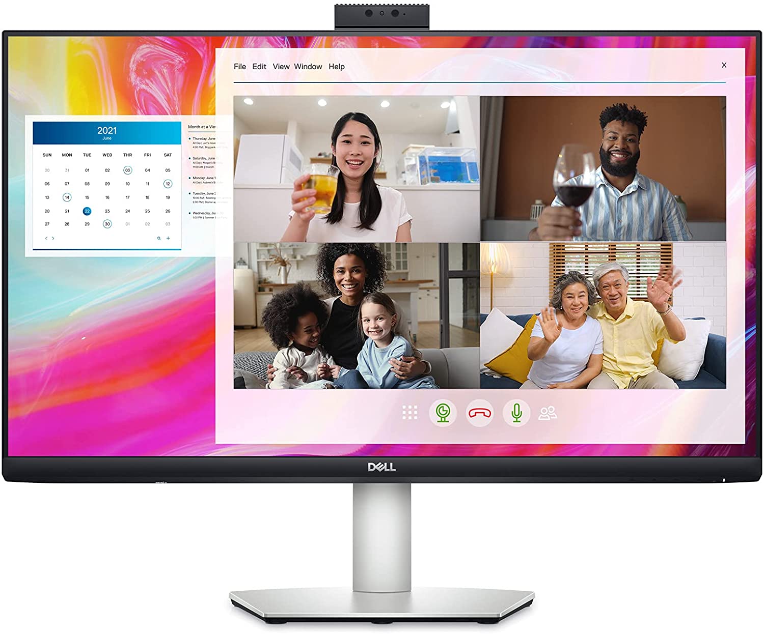 Dell 27" QHD Video Conferencing Monitor, 16:9, 4ms, 1000:1-Contrast - S2722DZ