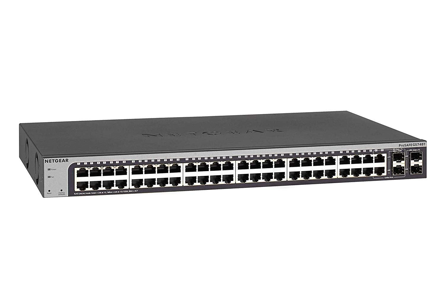 Netgear ProSafe GS748Tv5 48-port Gigabit Ethernet Smart Managed Switch, 48 x 1G + 4 x 1G SFP Ports - GS748T-500NAS