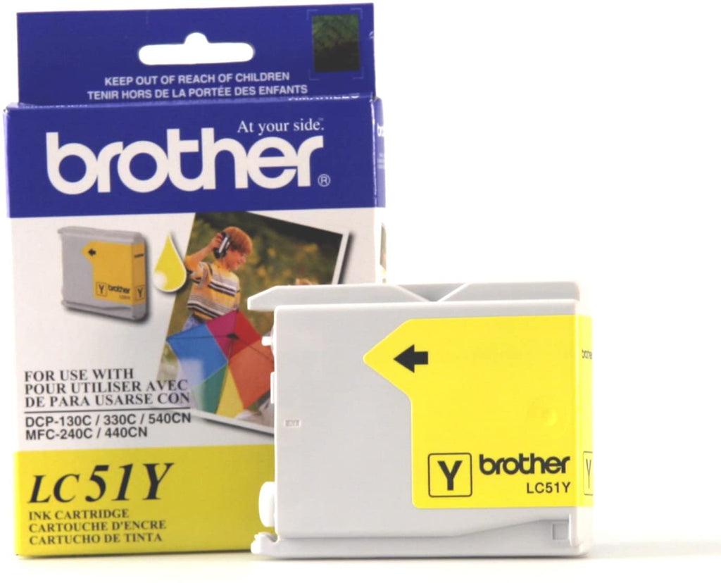Brother Genuine Standard-Yield Yellow Ink Cartridge, 400 Pages - LC51Y