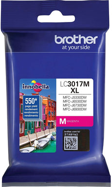 Brother Genuine High-Yield Magenta Ink Cartridge, 550 Pages - LC3017M