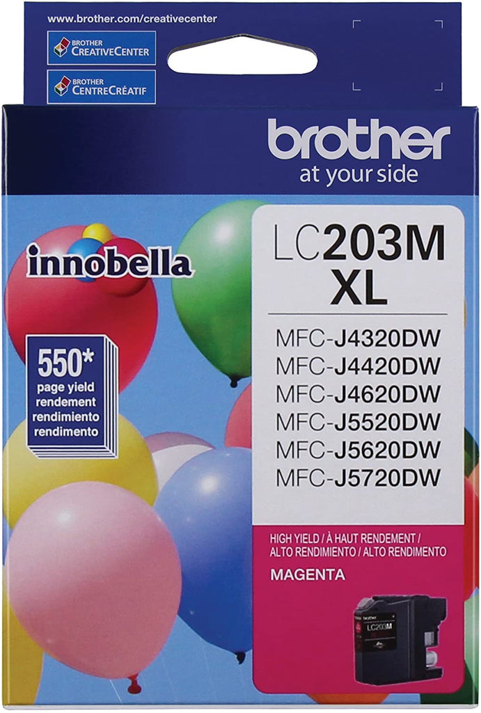 Brother Genuine High-Yield Magenta Ink Cartridge, 550 Pages - LC203M