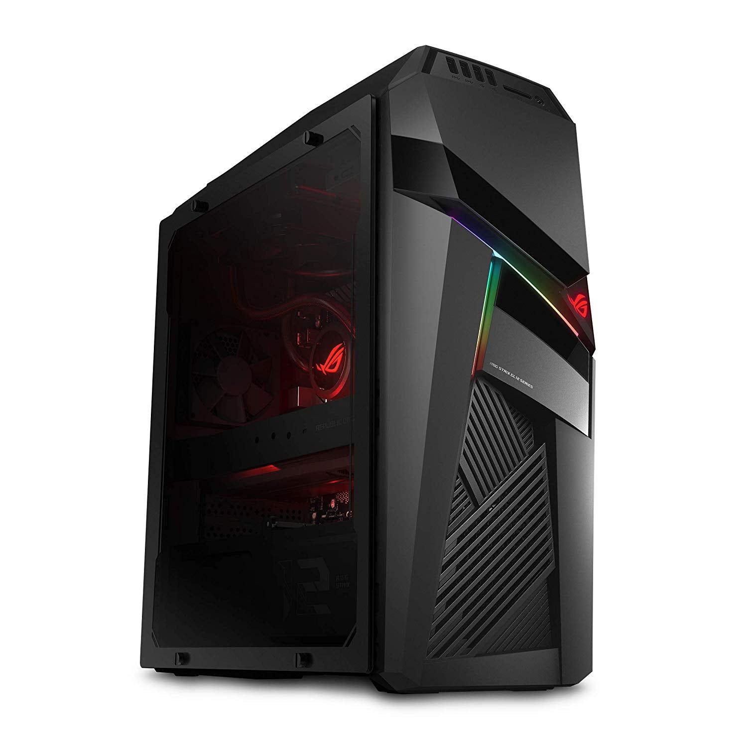 Asus ROG Strix GL12CX-DS771 Tower Gaming Desktop Computer, Intel Core i7-9700K, 3.60GHz, 16GB RAM, 1TB HDD + 512GB SSD, Windows 10 64-Bit - 90PD02P1-M02780