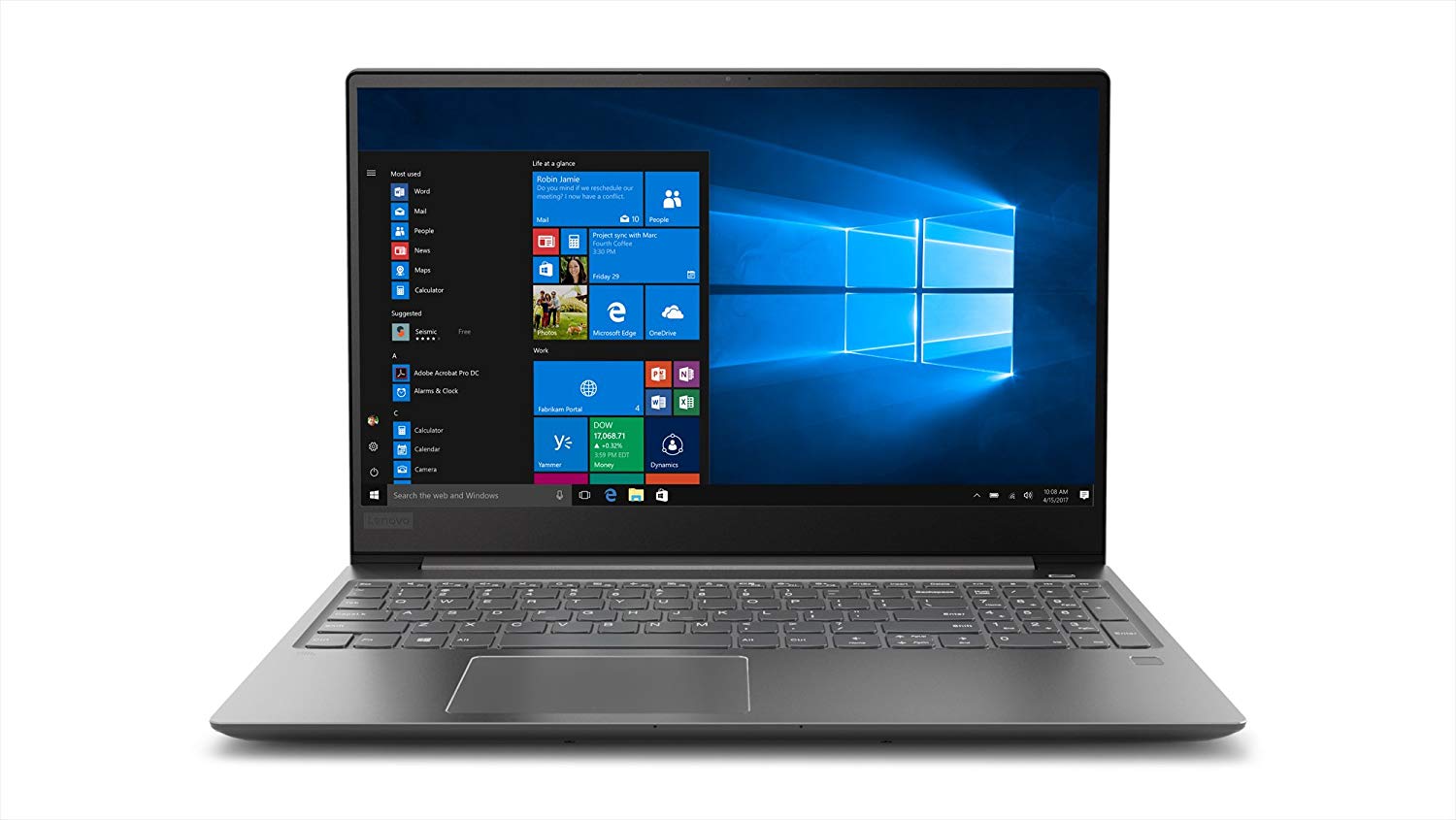Lenovo IdeaPad 720S-15IKB Laptop, 15.6" 4K Ultra HD (Touchscreen) Display, Intel Core i7-7700HQ, 2.80 GHz, 16GB RAM, 512GB SSD, Windows 10 Pro 64-Bit - 81CR0006US