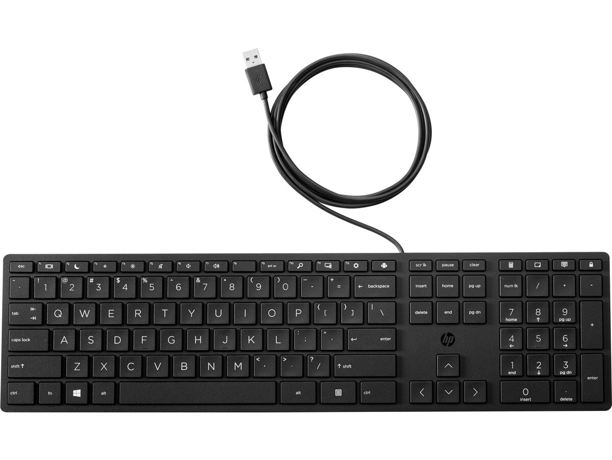 HP Desktop 320K Wired Keyboard, USB, Black - 9SR37UT#ABA