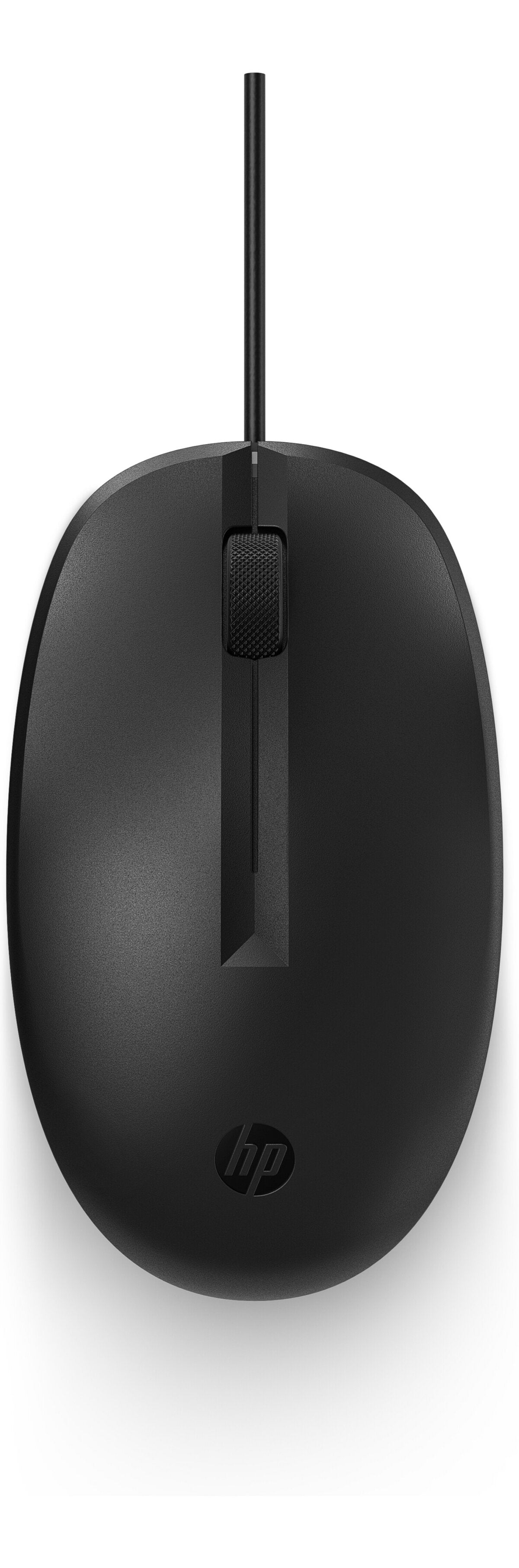 HP 125 Optical Wired Mouse, 1200 dpi, USB, Scroll Wheel, Black - 265A9UT