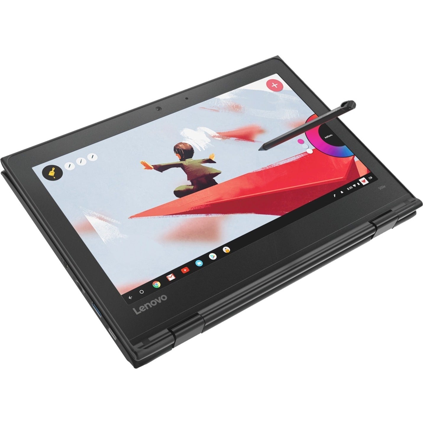 Lenovo 500e 11.6" HD 2nd Gen Chromebook, Intel Celeron N4120, 1.10GHz, 8GB RAM, 64GB eMMC, Chrome OS - 81MC0023US