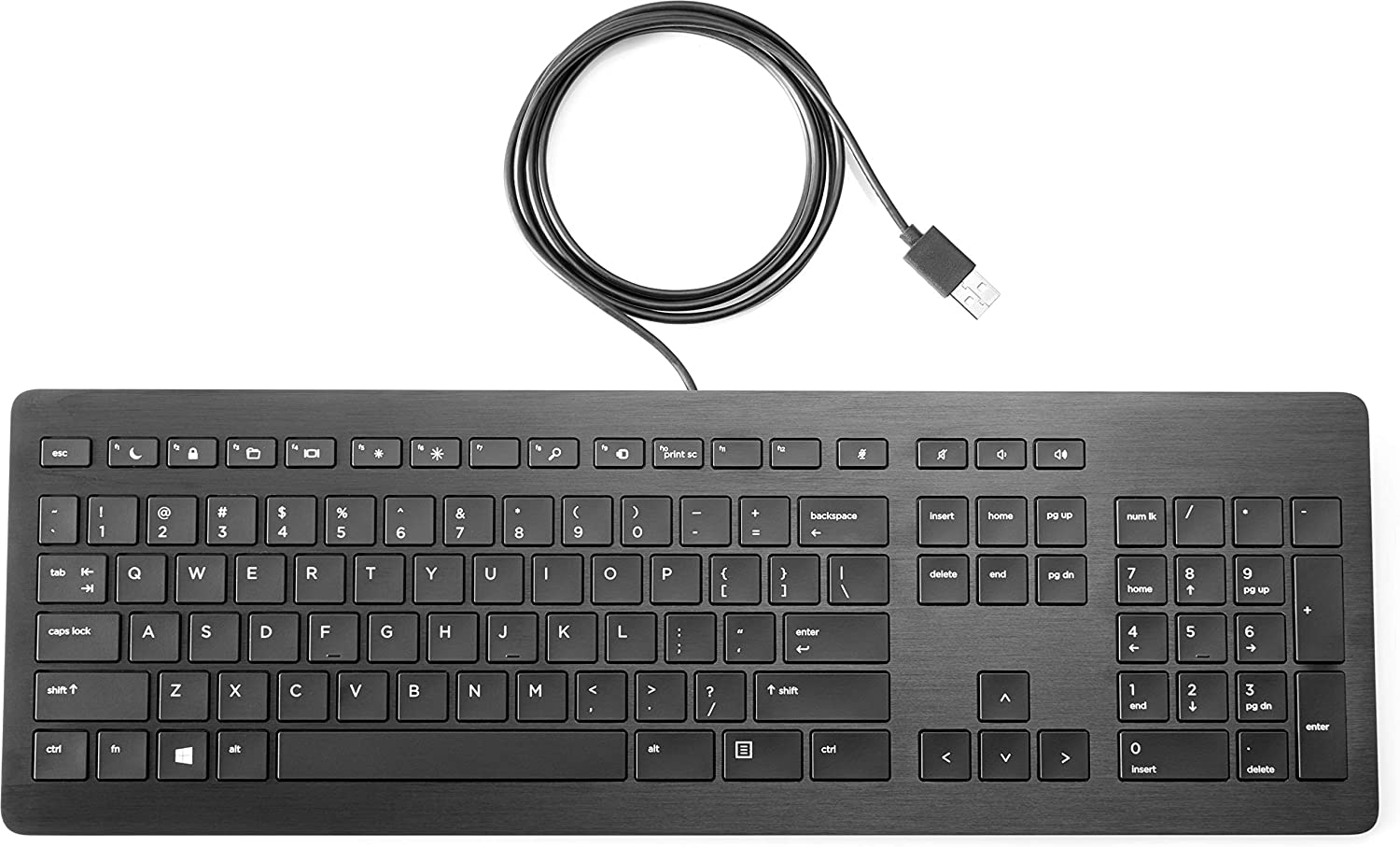 HP USB Premium Keyboard, Wired, QWERTY, Black - Z9N40AT#ABA