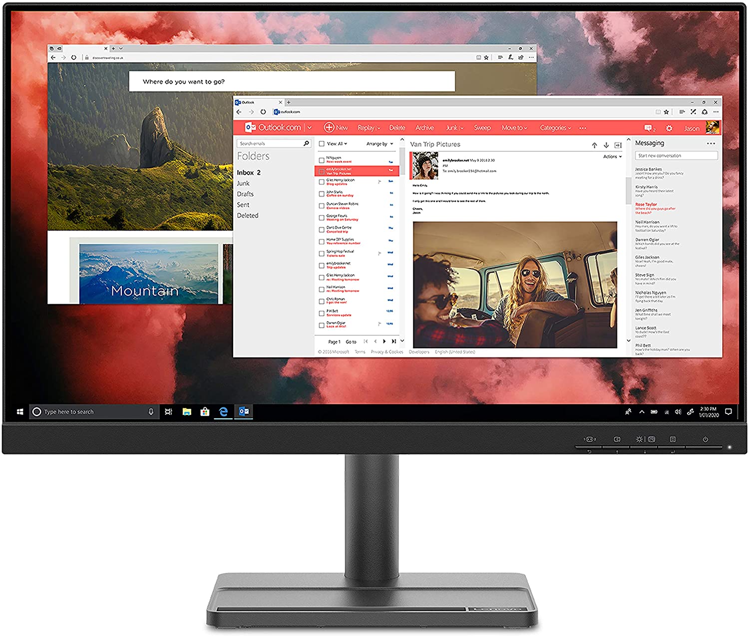 Lenovo L22e-30 21.5" FHD WLED Monitor, 4ms, 16:9, 3000:1-Contrast - 66CBKCC1US (Refurbished)