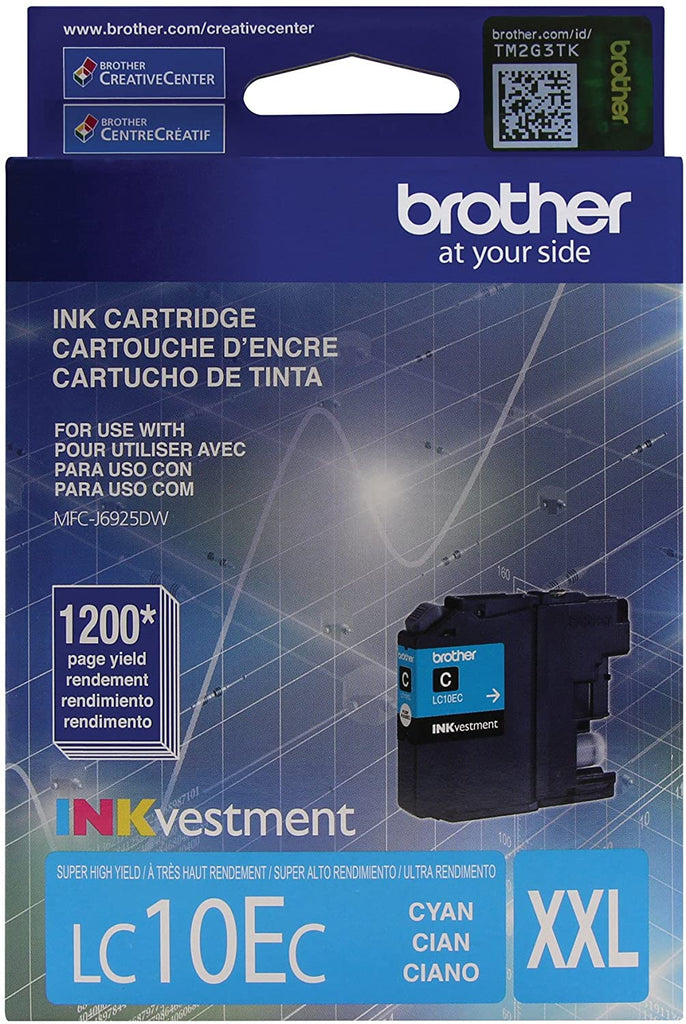 Brother Genuine INKvestment Super High-Yield Cyan Ink Cartridge, 1200 Pages - LC10EC