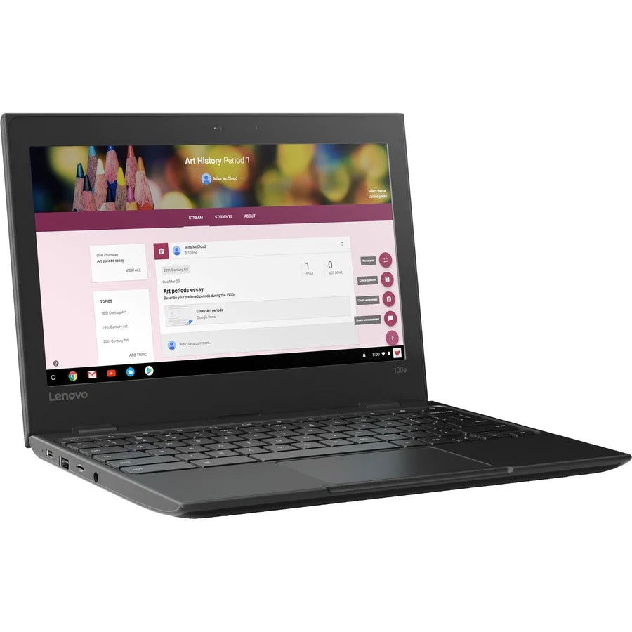 Lenovo 100e 11.6" HD 2nd Gen Chromebook, Intel Celeron N4020, 1.10GHz, 4GB RAM, 32GB eMMC, Chrome OS - 81MA0039US