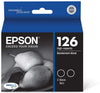 Epson 126 Black Dual Pack Ink Cartridge (2-Pack), 370 Pages - T126120-D2