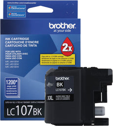 Brother Genuine Super High-Yield Black Ink Cartridge, 1200 Pages - LC107BK