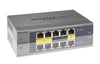 Netgear ProSafe Plus 5-Port Gigabit Ethernet Smart Managed PoE Switch, 2 PoE + 3 RJ-45 Ports, Desktop, Gray  - GS105PE-10000S