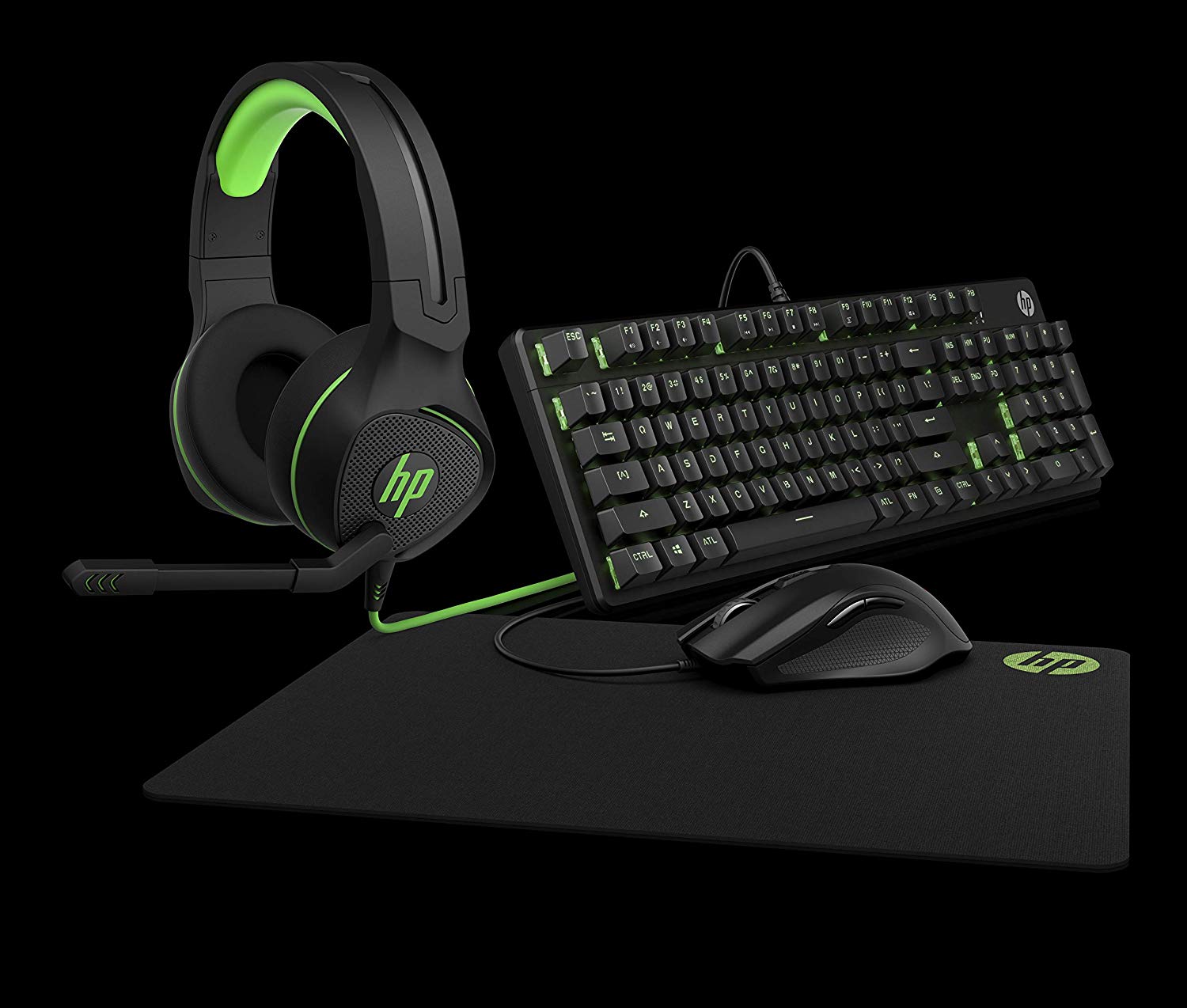 HP Pavilion Gaming Bundle, Keyboard 500 + OMEN Mouse 400 + Gaming Mouse Pad 300 + Gaming Headset 400 - 4VC46AA#ABA